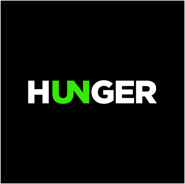 Ikon Tipografi Kelaparan Kelaparan Huruf - Stok Vektor