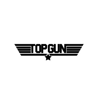 Top Gun tipografi vektör simgesi. Topgun etleme.