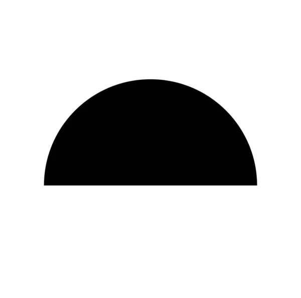 Icono Vectorial Medio Círculo Negro Círculo Corte Negro — Vector de stock