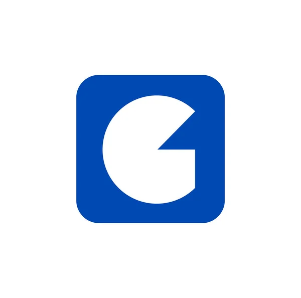 Solid Letter Icon Blue Square Monogram — Stock Vector