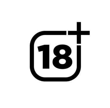 18 artı vektör ikonu. 18 artı sembol.