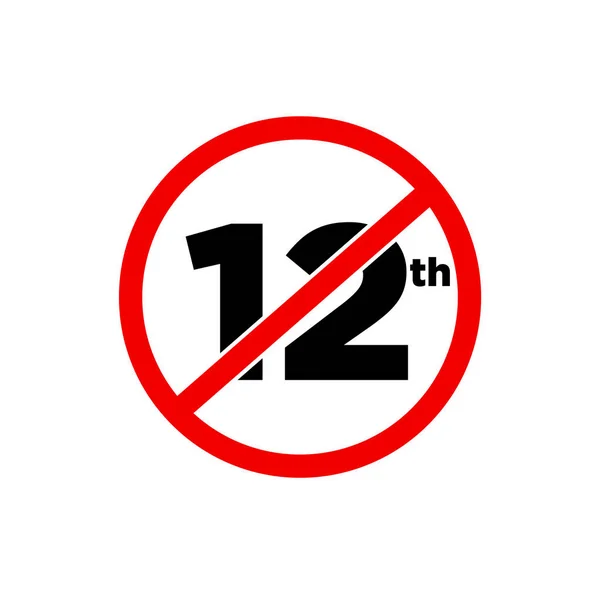 第十二街禁止在这里图标 第12位被禁图标 — 图库矢量图片