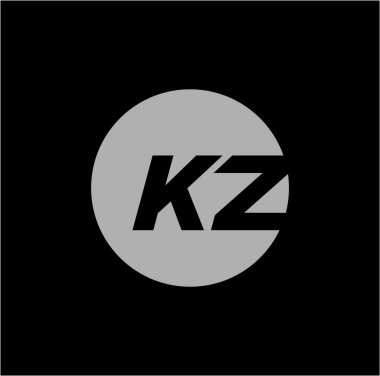 KZ Şirketi ilk harf simgesini belirledi. KZ vektör simgesi.