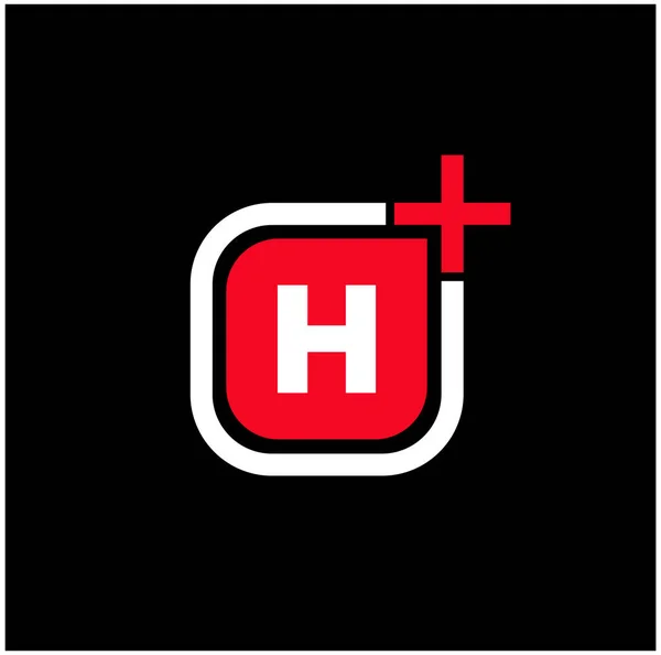 H artı vektör simgesi. H artı şirketin monogramı.