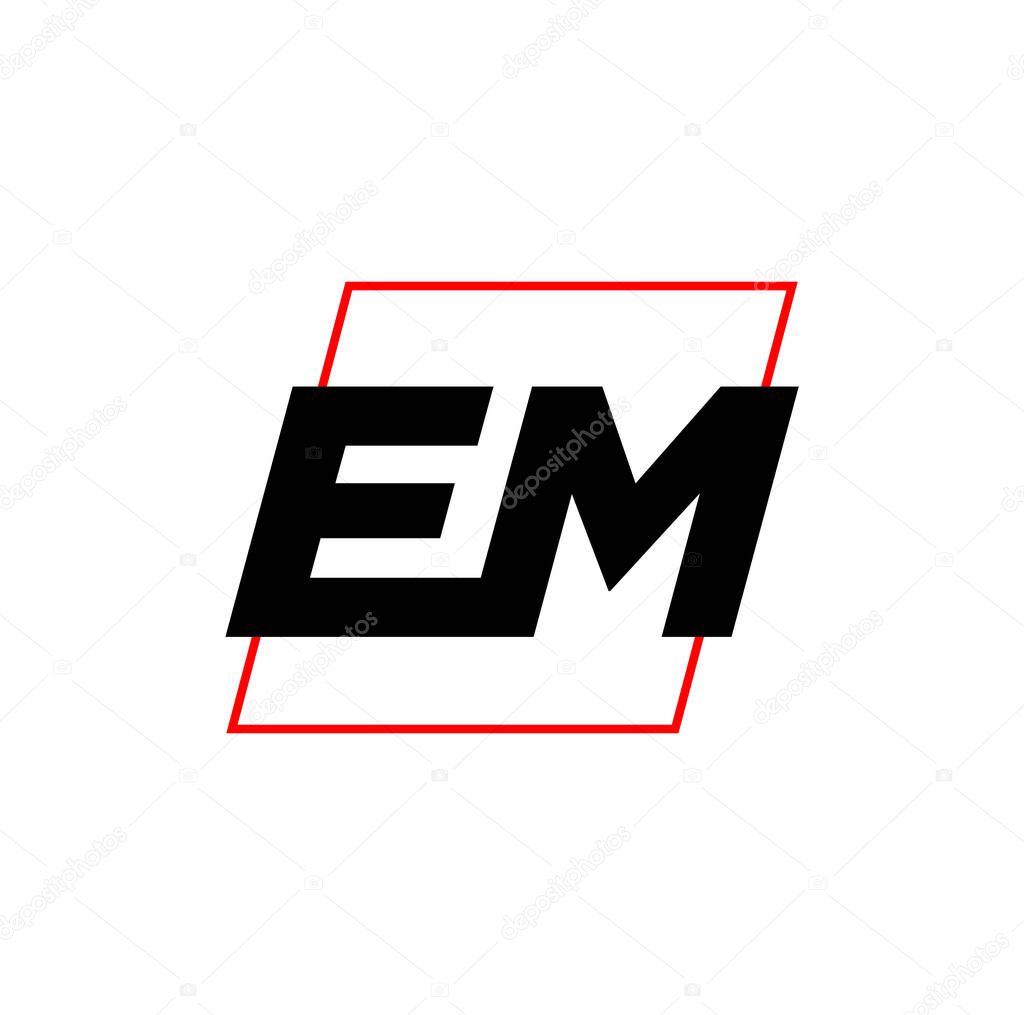 EM company name initial letter monogram. EM vector symbol.