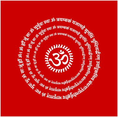 Shiv mantra vektör hat sanatı. Tanrı Shiva 'ya dua edin ve ona tapın ki ölümsüzlük uğruna ölümden kurtulalım..