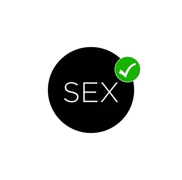 Sex Umożliwiają Ikonę Wektora Seks Zielony Tik Monogram — Wektor stockowy