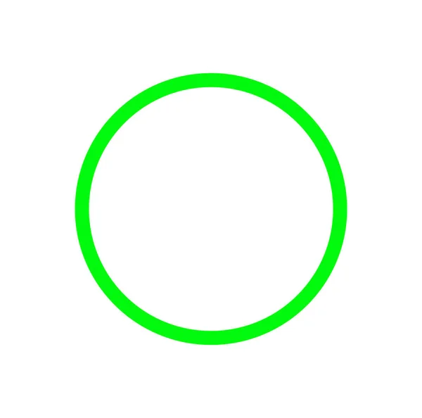 Ícone Vetorial Círculo Verde Néon Símbolo Redondo Verde Néon — Vetor de Stock