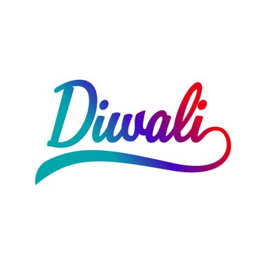Diwali renkli bir tipografiyle yazılmış. Mutlu bayramlar..
