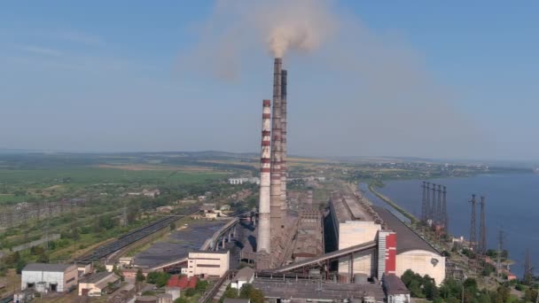 Turbina a gas converte il gas naturale, altri combustibili liquidi energia meccanica. Aerea — Video Stock