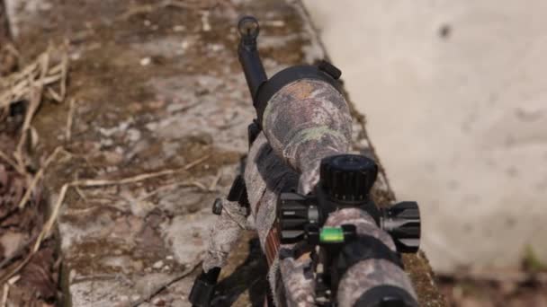 Shooting Range Sniper Rifle Ready Fired Shooting Range — Stock Video