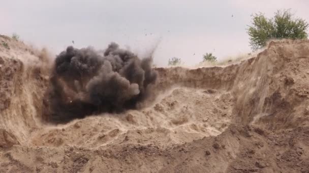 Explosão Bola Fogo Com Fumaça Bomba Relógio Temporizador Contando Até — Vídeo de Stock