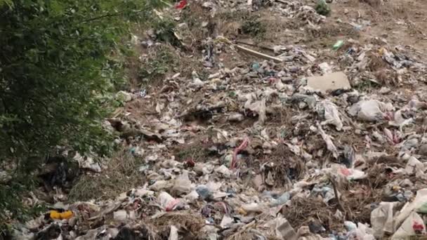 Large Rubbish Pile Garbage Dumps Pile Concept Pollution Concept Waste — Stock video