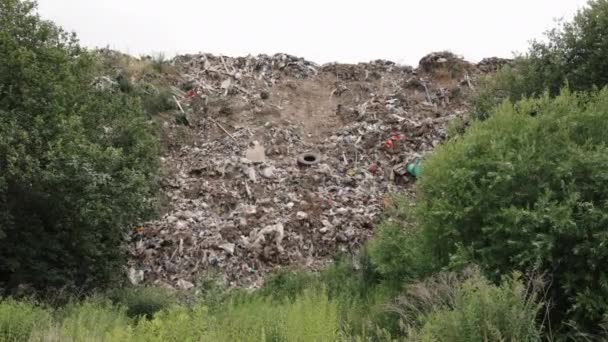 Wysypisko Śmieci Pożywienia Stos Odpadów Lub Składowisko Odpadów Koncepcja Zanieczyszczenia — Wideo stockowe