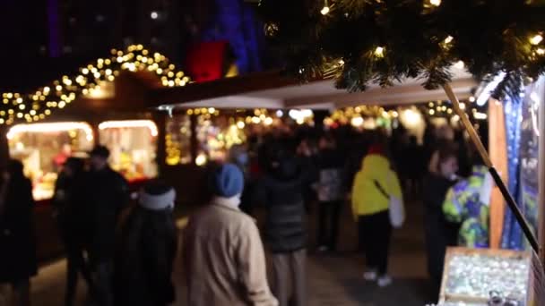 Berlin Niemcy Targi Bożonarodzeniowe Nocy Gendarmenmarkt Berlinie Zimowym Niemcy Targi — Wideo stockowe