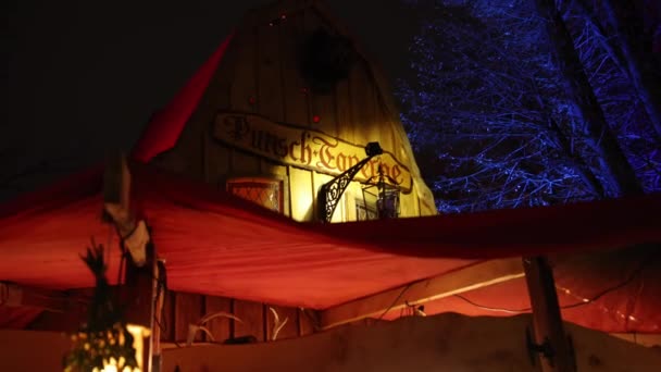Çevirisi Punç Tavernası Almanya Nın Jandarma Markasındaki Alman Noel Pazarı — Stok video