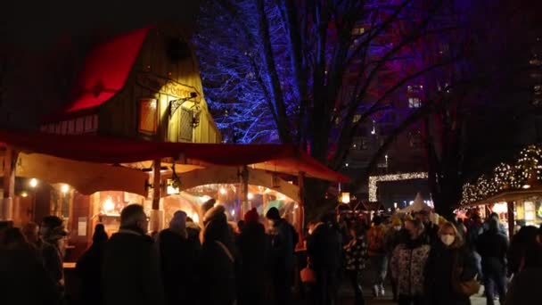 Berlino Germania Dec 2021 Nella Città Tedesca Berlino Mercatino Natale — Video Stock