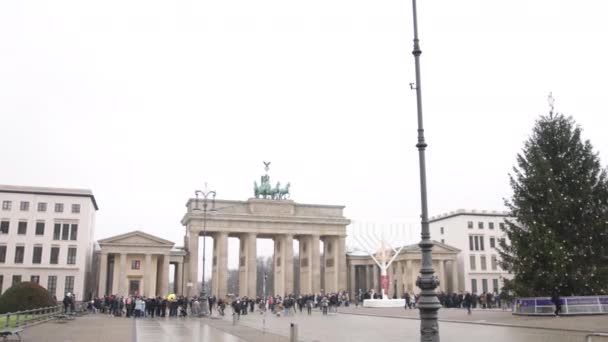 Brandenburg Gate German Brandenburger Tor Famosa Puerta Brandenburgo Berlín Alemania — Vídeos de Stock