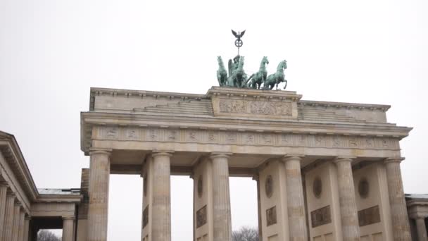 Brandenburg Kapısı Olarak Bilinen Alman Brandenburg Tor Yüzyılda Almanya Nın — Stok video