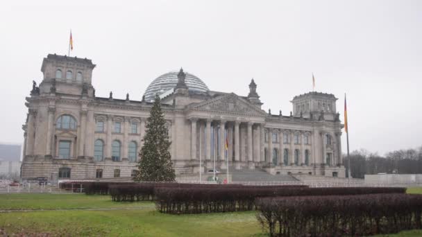 Duits Parlement Moderne Bondsdag Reichstag Gebouw Deutscher Bundestag Thuisbasis Van — Stockvideo