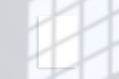 Boş fotoğraflı iç duvar ya da pencere gölgesi olan poster