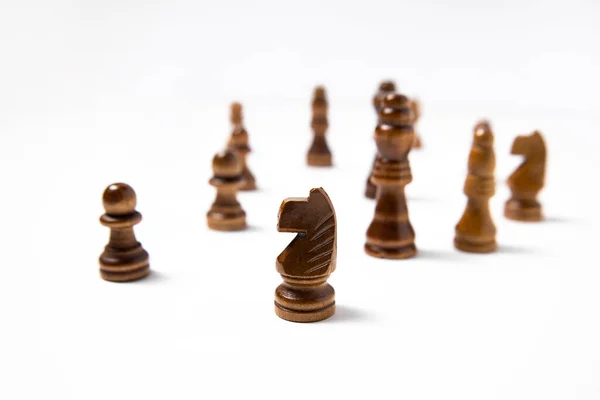 Σκακιστικό Τοπίο Λευκό Φόντο Σκάκι Είναι Ένα Επιτραπέζιο Παιχνίδι Για — Φωτογραφία Αρχείου