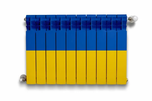 Heater Printed Flag Ukraine White Wall — Stock Photo, Image