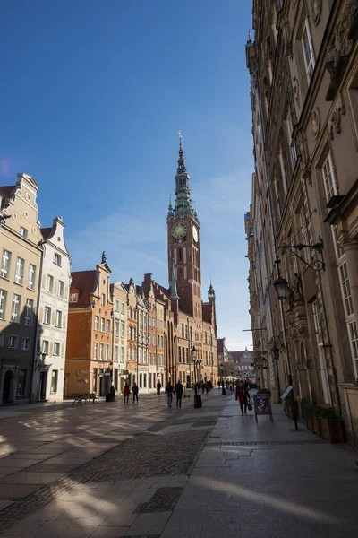 August 2020 Poland Gdansk Street View Old Town Hall Old — Stock Photo, Image