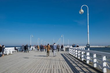 30 Ağustos 2020, Gdansk Polonya, Sopot Pier seti Baltık Denizi yakınında güzel.