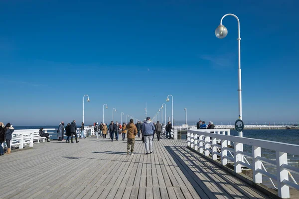 Agosto 2020 Gdansk Polonia Sopot Pier Terraplén Hermoso Cerca Del — Foto de Stock