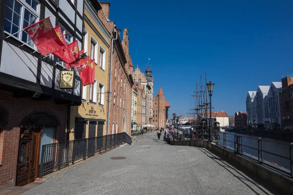 September 2020 Gdansk Poland View City River Motawa Pirate Ship — Stock Photo, Image