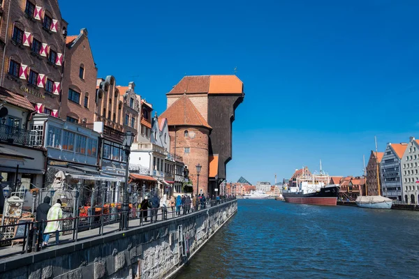 September 2020 Gdansk Poland View City Motawa River Buildings Uraw — Stock Photo, Image