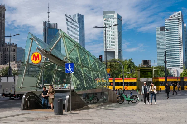 Warsaw Poland January 2021 Metro Station Underpass City Center Street — Stockfoto