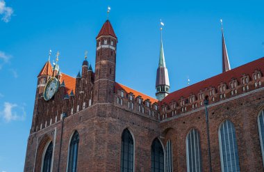 Gdansk, Poland. Facade of the old Bazylika Mariacka church in the old town