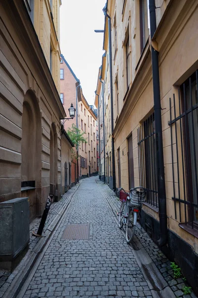 Улица Старыми Домами Центре Старого Города Улице Стокгольма Швеция — стоковое фото