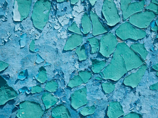 Régi Mállott Hámló Festék Kék Falon Közelkép Háttér Textúra — Stock Fotó