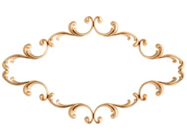 Beyaz arkaplandaki altın süslemeler kusursuz desen. Lüks oymacılık. İzole edilmiş. 3d illüstrasyon