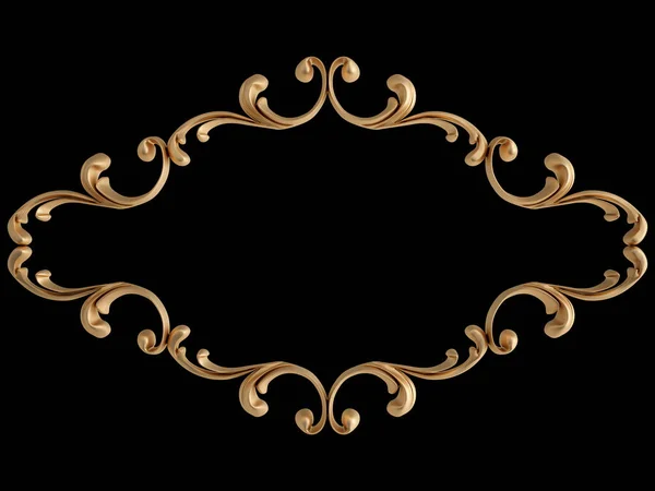 Zlaté Ozdoby Segmenty Bezešvé Vzor Černém Pozadí Luxusní Řezbářská Výzdoba — Stock fotografie