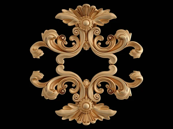 Ornamento Oro Segmenti Modello Senza Cuciture Uno Sfondo Nero Decorazione — Foto Stock