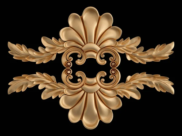 Zlaté Ozdoby Segmenty Bezešvé Vzor Černém Pozadí Luxusní Řezbářská Výzdoba Royalty Free Stock Obrázky