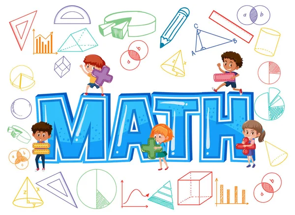 Ikona Matematyki Dziećmi Narzędzia Matematyczne Ilustracja — Wektor stockowy