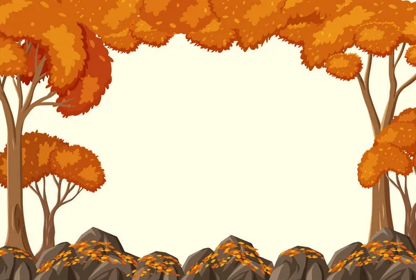 Empty Background Many Tree Autumn Season Illustration — Stock Vector