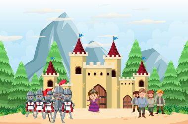 Güzel kraliçe çizimi ile mutlu krallıklar