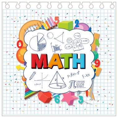 Matematik yazı tipi illüstrasyonuyla karalama matematik formülü