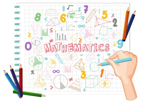 Doodle Math Formula Mathematics Font Ilustracja — Wektor stockowy
