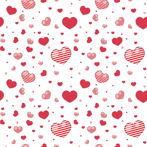 Red Heart Seamless Background Illustration — Stock Vector