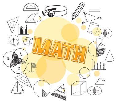 Karalama sembollü sarı bir Matematik yazı tipi simgesi