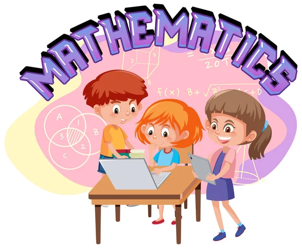 Apprentissage Des Mathématiques Par Illustration Électronique — Image vectorielle