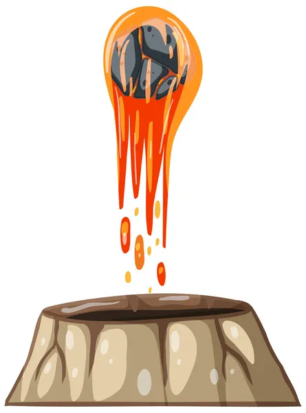 Piedra Magma Sobre Fondo Blanco Ilustración — Vector de stock