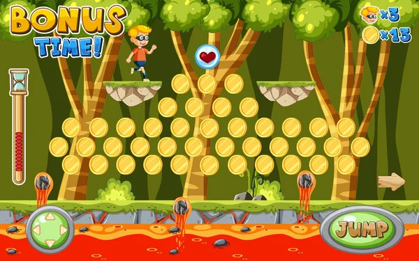 Interface do jogo bubble shooter com flores de bônus